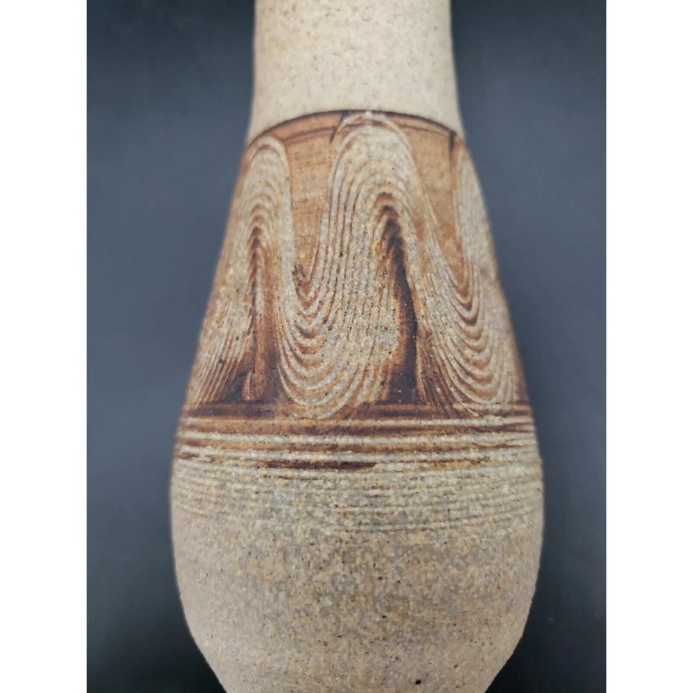 Tall Sandstone stoneware Bud Vase Coalville Utah Pottery 10-3/4